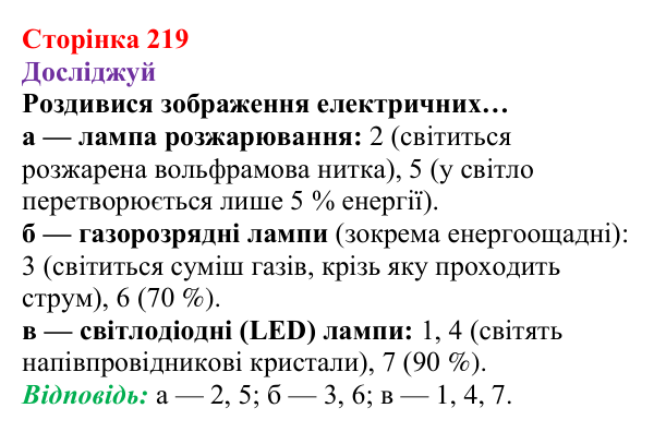 Відповіді до рубрики «Досліджуй» § 31 (с. 219) з фізики для 8 класу (Засєкіна, 2025): Струм у різних середовищах
