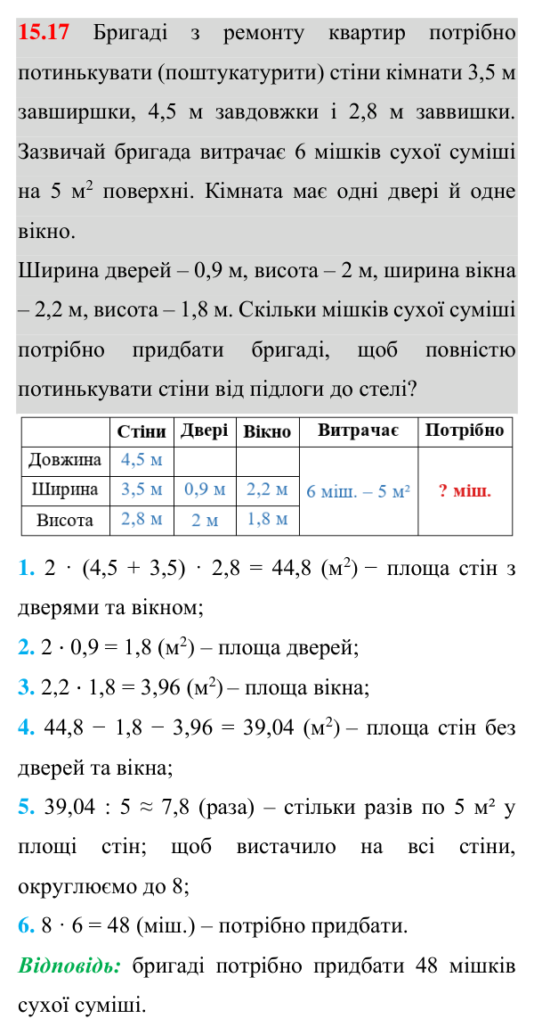 Завдання 15.17 Відповідь до завдання 15.17 (с. 100) з геометрії для 8 класу (Істер, 2025): Властивість бісектриси трикутника