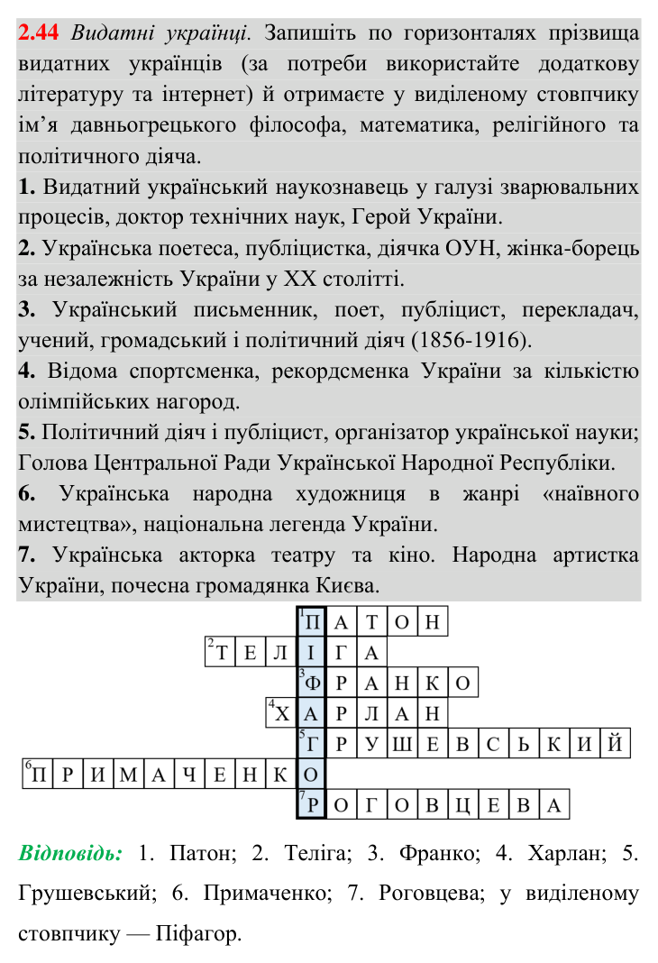 Завдання 2.44 Відповідь до завдання 2.44 (с. 25) з геометрії для 8 класу (Істер, 2025): Паралелограм, його властивості й ознаки