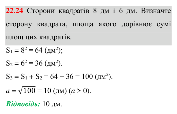 Завдання 22.24 Відповідь до завдання 22.24 (с. 165) з геометрії для 8 класу (Істер, 2025): Поняття площі. Площа прямокутника