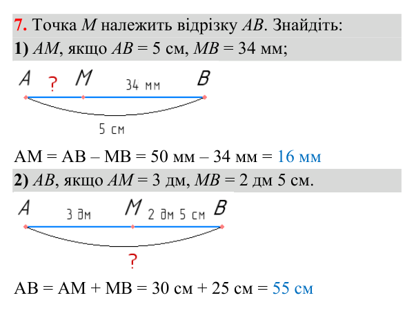Завдання 7 (повторення за 7 клас) Відповідь до завдання 7 (с. 6) з повторення геометрії за 7 клас для 8 класу (Істер, 2025): Елементарні геометричні фігури