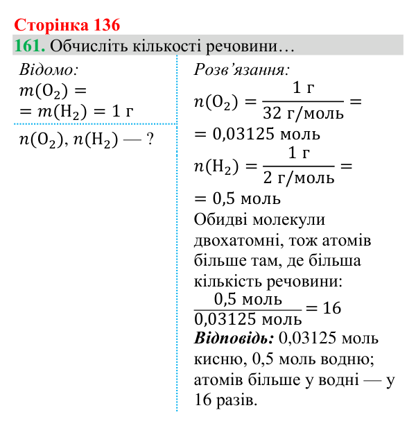 Відповідь до завдання 161 (с. 136) з хімії для 8 класу (Григорович, 2025): Гідроген. Водень