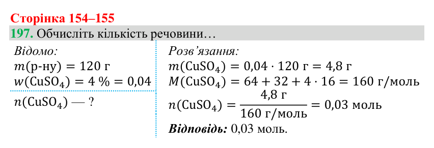 Відповідь до завдання 197 (с. 154) з хімії для 8 класу (Григорович, 2025): Солі
