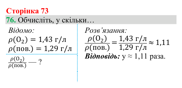 Відповідь до завдання 76 (с. 73) з хімії для 8 класу (Григорович, 2025): Кисень: фізичні властивості й одержання