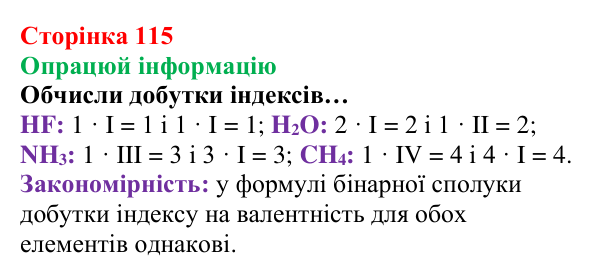 Відповідь до завдання «Опрацюй інформацію» (с. 115) з хімії для 8 класу (Лашевська, 2025): 13. Ковалентний зв’язок вивчи...