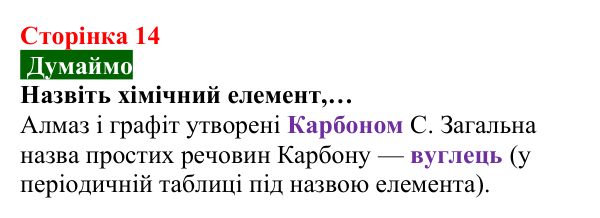 Відповідь до завдання «Думаймо» (с. 14) з хімії для 8 класу (Попель, 2025): Прості та складні речовини