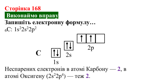 Відповідь до вправи (с. 168) з хімії для 8 класу (Попель, 2025): Будова молекул складних речовин