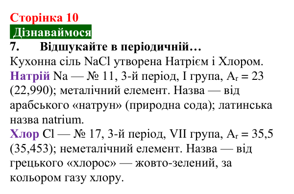 Відповідь до завдання 7 (с. 10) з хімії для 8 класу (Попель, 2025): Атоми. Хімічні елементи. Молекули