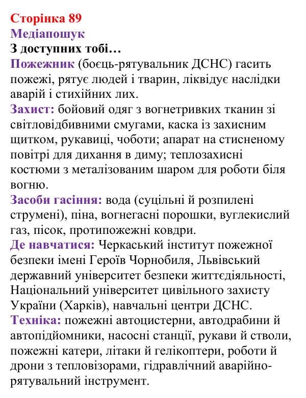 Відповідь до рубрики «Медіапошук» (с. 89) з хімії для 8 класу (Ярошенко, 2025): Кисень і горіння