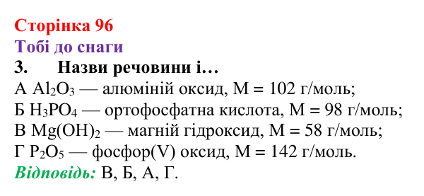 Відповідь до завдання 3 (с. 96) з хімії для 8 класу (Ярошенко, 2025): Поняття про оксиди. Взаємодія оксидів з водою