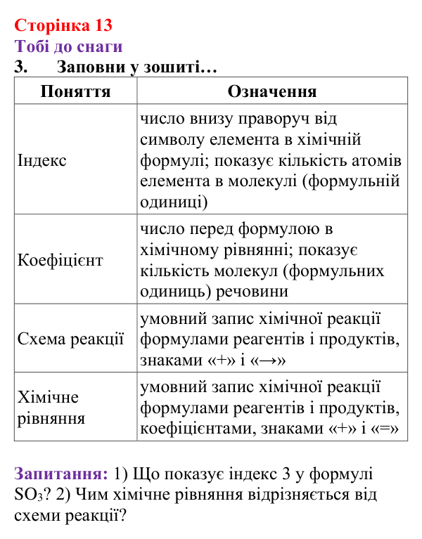Відповідь до завдання 3 (с. 13) з хімії для 8 класу (Ярошенко, 2025): Фізичні та хімічні явища
