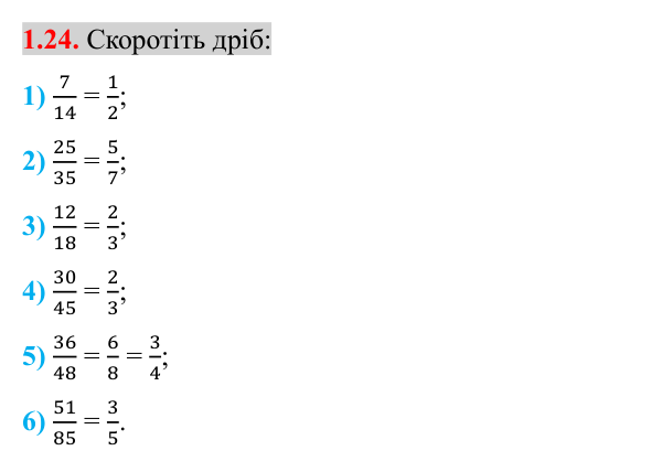 Завдання 1.24 Відповідь до завдання 1.24 (с. 18) з математики для 8 класу (Істер, 2025): Раціональні вирази. Раціональні дроби