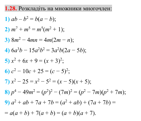 Відповідь до завдання 1.28 (с. 18) з математики для 8 класу (Істер, 2025): Раціональні вирази. Раціональні дроби