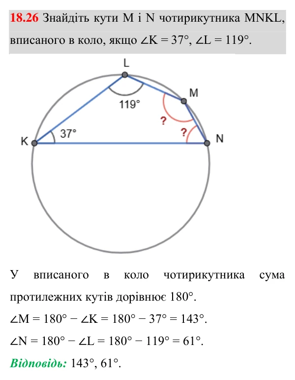 Завдання 18.26 Відповідь до завдання 18.26 (с. 149) з математики для 8 класу (Істер, 2025): Середня лінія трапеції та її властивість