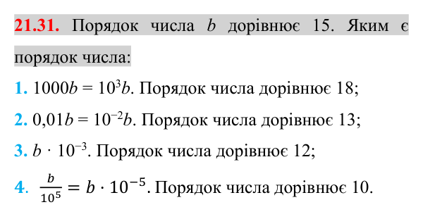 Завдання 21.31 Відповідь до завдання 21.31 (с. 173) з математики для 8 класу (Істер, 2025): Стандартний вигляд числа