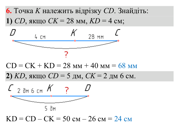 Відповідь до завдання 6 (с. 49) з повторення геометрії за 7 клас для 8 класу (Істер, 2025): Елементарні геометричні фігури…