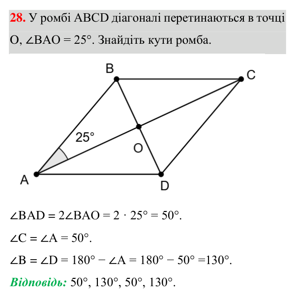 Завдання 28 для повторення теми 2 Відповідь до завдання 28 (с. 86) для повторення теми 2 з математики для 8 класу (Істер, 2025)