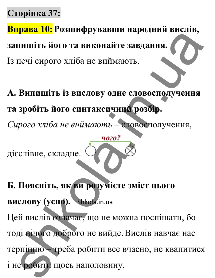 Відповідь до вправи 10 сторінка 37 ГДЗ Українська мова 8 клас Авраменко 2025