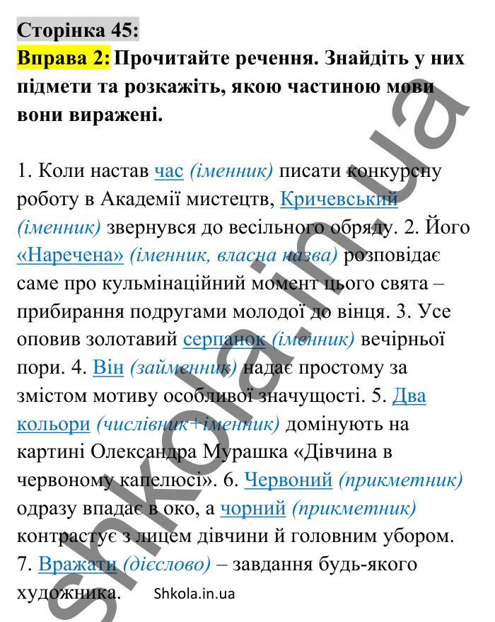 Відповідь до вправи 2 сторінка 45 ГДЗ Українська мова 8 клас Авраменко 2025