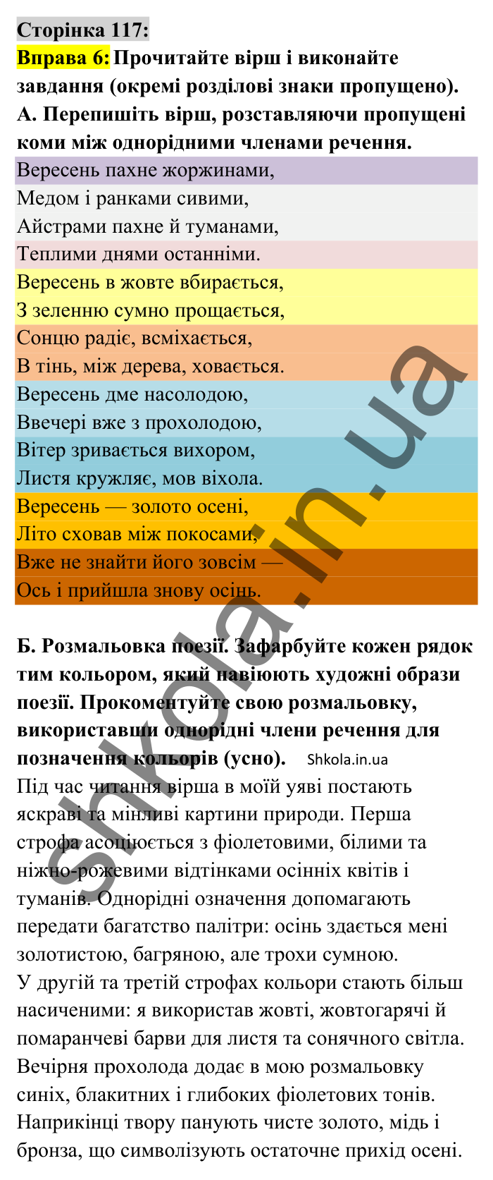Відповідь до вправи 6 сторінка 117 ГДЗ Українська мова 8 клас Авраменко 2025