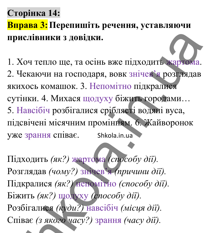 Відповідь до вправи 3 сторінка 14 ГДЗ Українська мова 8 клас Авраменко 2025