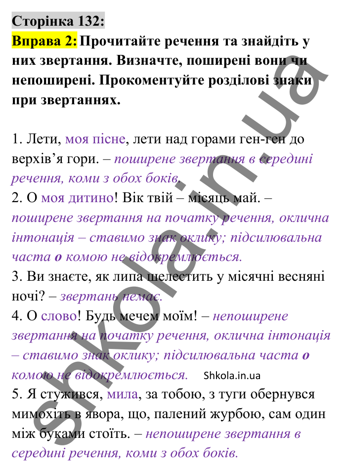 Відповідь до вправи 2 сторінка 132 ГДЗ Українська мова 8 клас Авраменко 2025