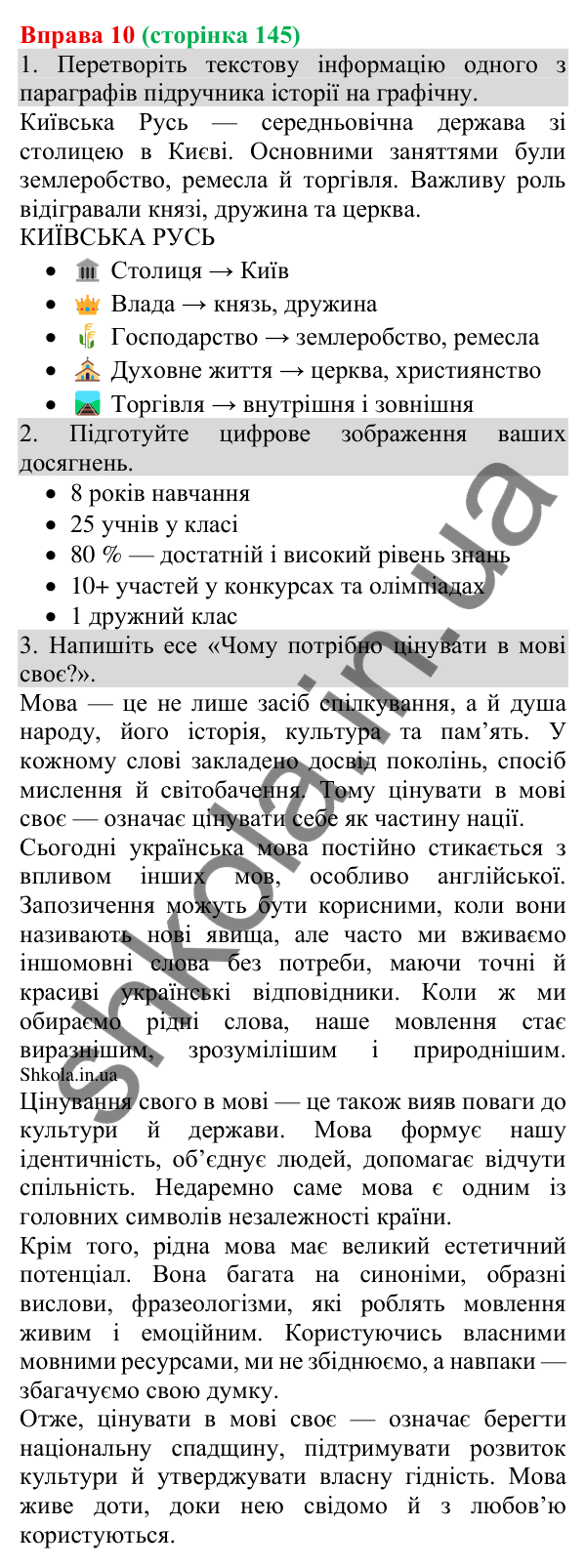 Відповідь до вправи 10 (с. 145) з української мови для 8 класу (Голуб, 2025): Перетворення текстової інформації на графічну…
