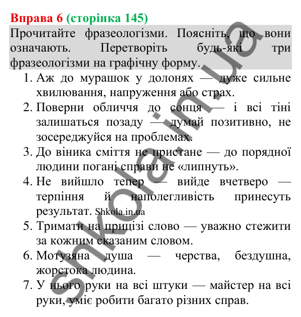 Відповідь до вправи 6 (с. 145) з української мови для 8 класу (Голуб, 2025): Перетворення текстової інформації на графічну…