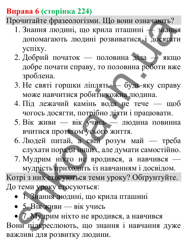 Відповідь до вправи 6 (с. 224) з української мови для 8 класу (Голуб, 2025): Блог