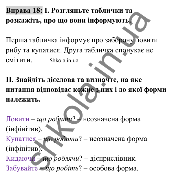 Відповідь до вправи 18 (с. 12) з української мови для 8 класу (Заболотний, 2025): Дієслово та його форми