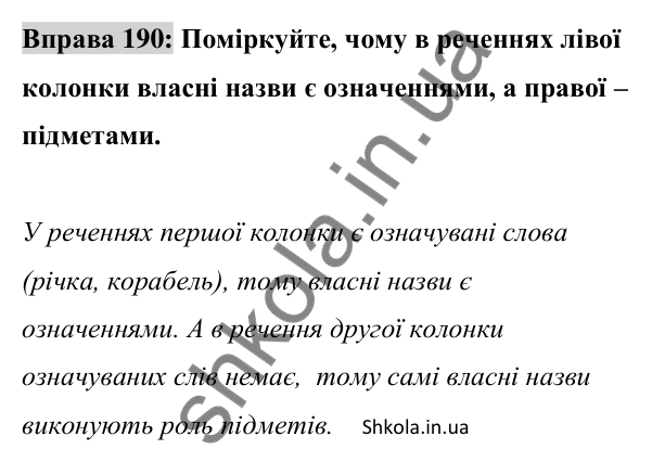 Відповідь до вправи 190 (с. 82) з української мови для 8 класу (Заболотний, 2025): Прикладка як різновид означення