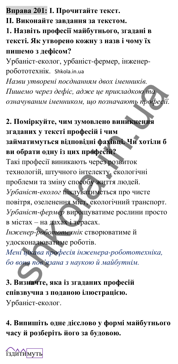Відповідь до вправи 201 (с. 86) з української мови для 8 класу (Заболотний, 2025): Написання прикладок