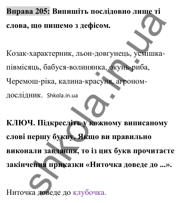 Відповідь до вправи 205 (с. 87) з української мови для 8 класу (Заболотний, 2025): Написання прикладок