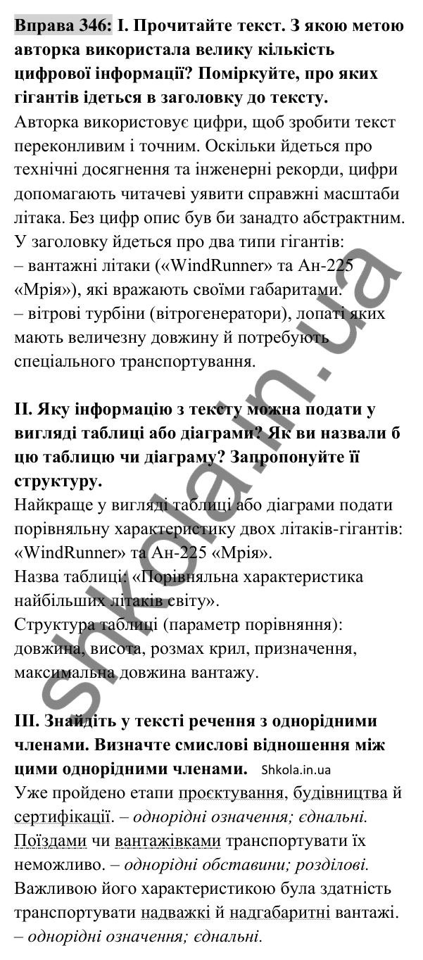 Відповідь до вправи 346 (с. 148) з української мови для 8 класу (Заболотний, 2025): Однорідні члени речення