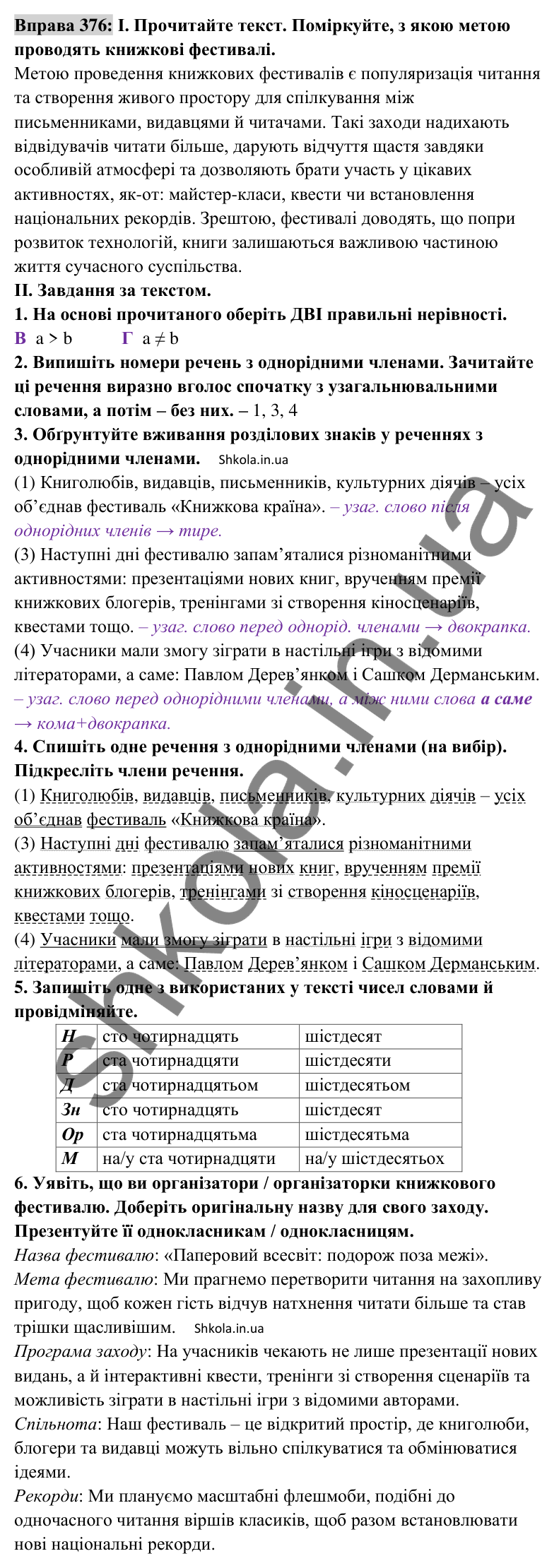 Відповідь до вправи 376 (с. 161) з української мови для 8 класу (Заболотний, 2025): Узагальнювальні слова в реченнях з…