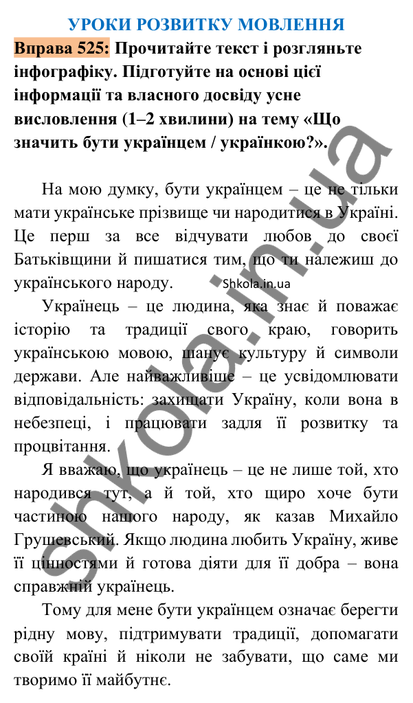 Відповідь до вправи 525 (с. 230) з української мови для 8 класу (Заболотний, 2025): Висловлення на дискусійну тему