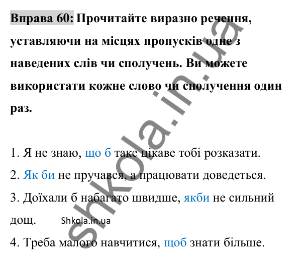 Відповідь до вправи 60 (с. 24) з української мови для 8 класу (Заболотний, 2025): Правопис службових частин мови