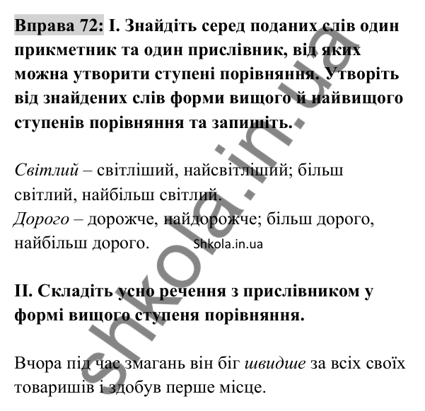 Відповідь до вправи 72 (с. 28) з української мови для 8 класу (Заболотний, 2025): Граматичні помилки