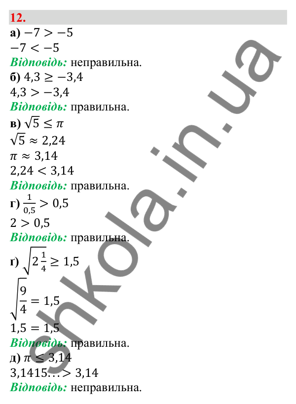 Завдання 12 Відповідь до завдання 12 (с. 9) з алгебри для 9 класу (Бевз, 2026): Загальні відомості про нерівності