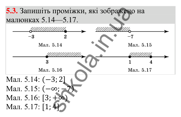Відповідь до завдання 5.3 (с. 41) з алгебри для 9 класу (Істер, 2026): Числові проміжки