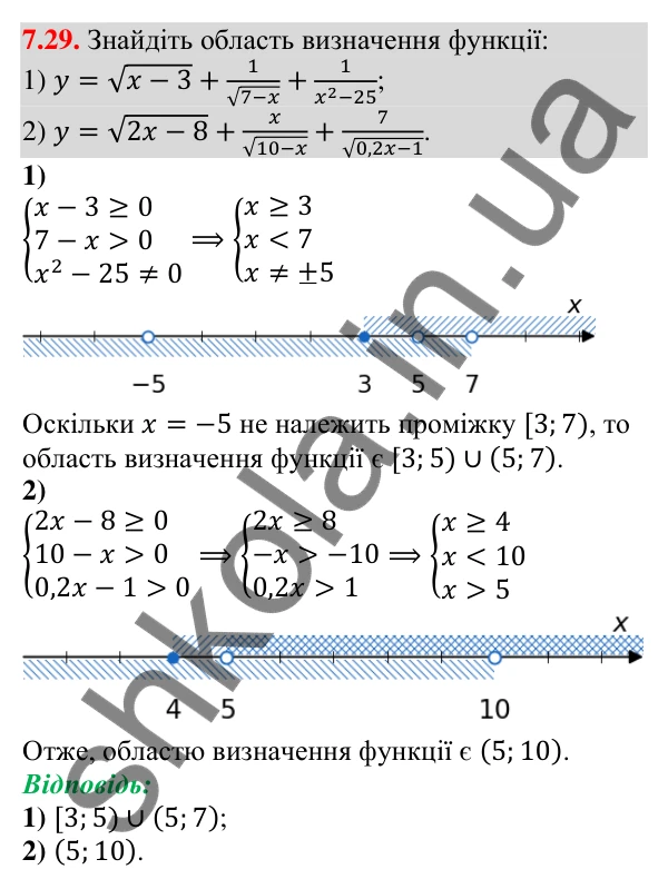 Відповідь до завдання 7.29 (с. 58) з алгебри для 9 класу (Істер, 2026): Системи лінійних нерівностей з однією змінною, їх…