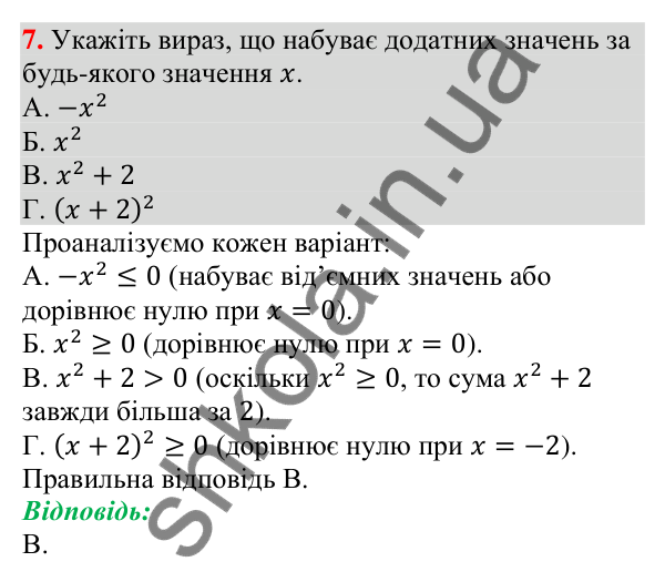 Відповідь до завдання 7 (с. 60) домашньої самостійної роботи № 1 з алгебри для 9 класу (Істер, 2026)