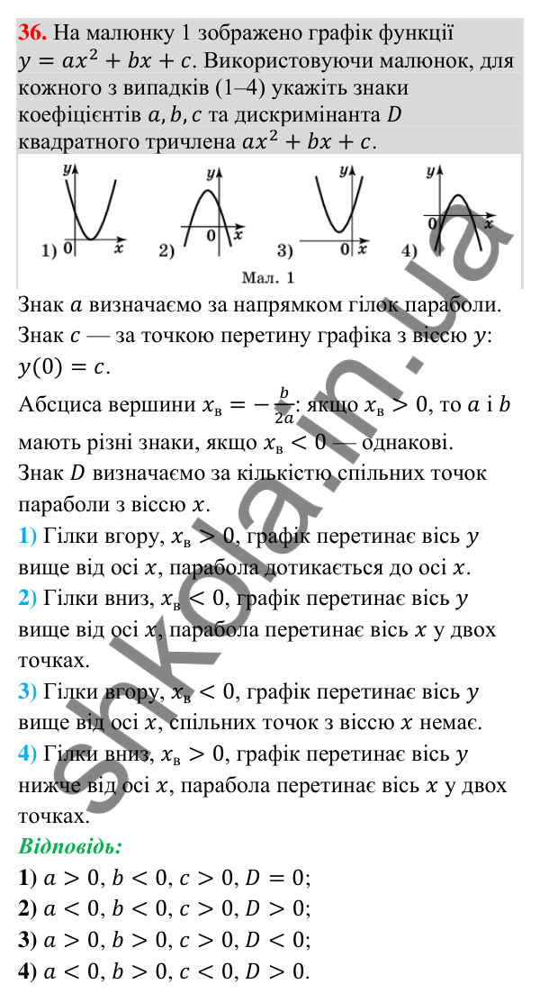 Завдання 36 для повторення розділу 2 Відповідь до завдання 36 (с. 144) для повторення розділу 2 з алгебри для 9 класу (Істер, 2026)
