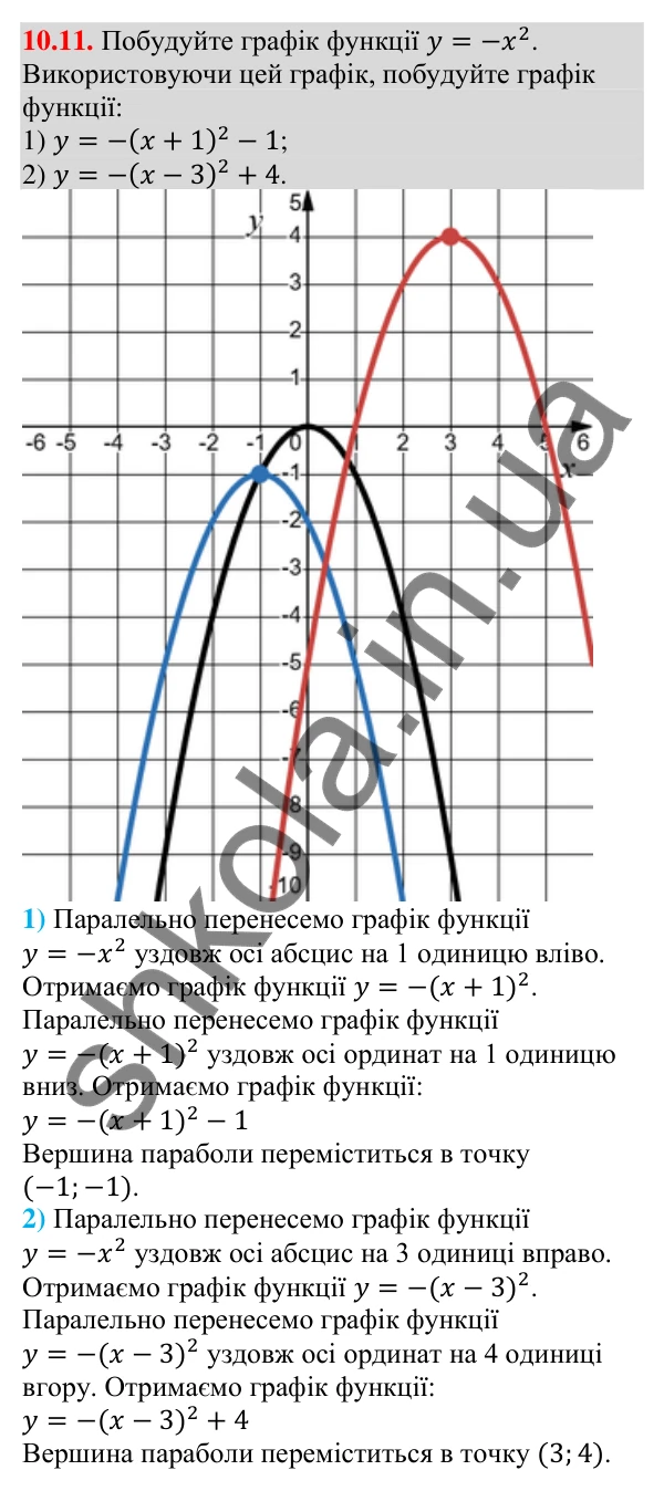 Завдання 10.11 Відповідь до завдання 10.11 (с. 94) з алгебри для 9 класу (Мерзляк, 2026)