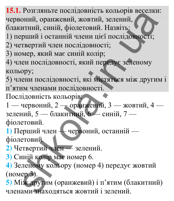 Завдання 15.1 Відповідь до завдання 15.1 (с. 147) з алгебри для 9 класу (Мерзляк, 2026): Числові послідовності