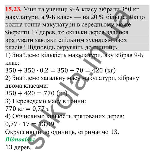 Відповідь до завдання 15.23 (с. 150) з алгебри для 9 класу (Мерзляк, 2026): Числові послідовності