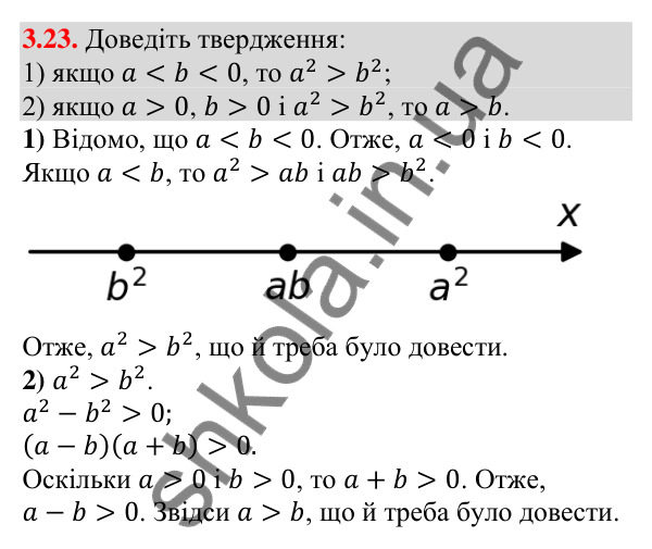 Відповідь до завдання 3.23 (с. 27) з алгебри для 9 класу (Мерзляк, 2026): Дії з нерівностями