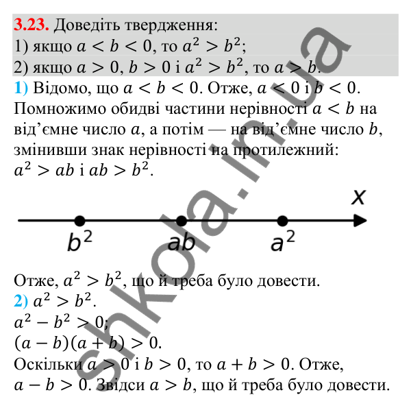 Завдання 3.23 Відповідь до завдання 3.23 (с. 27) з алгебри для 9 класу (Мерзляк, 2026): Дії з нерівностями
