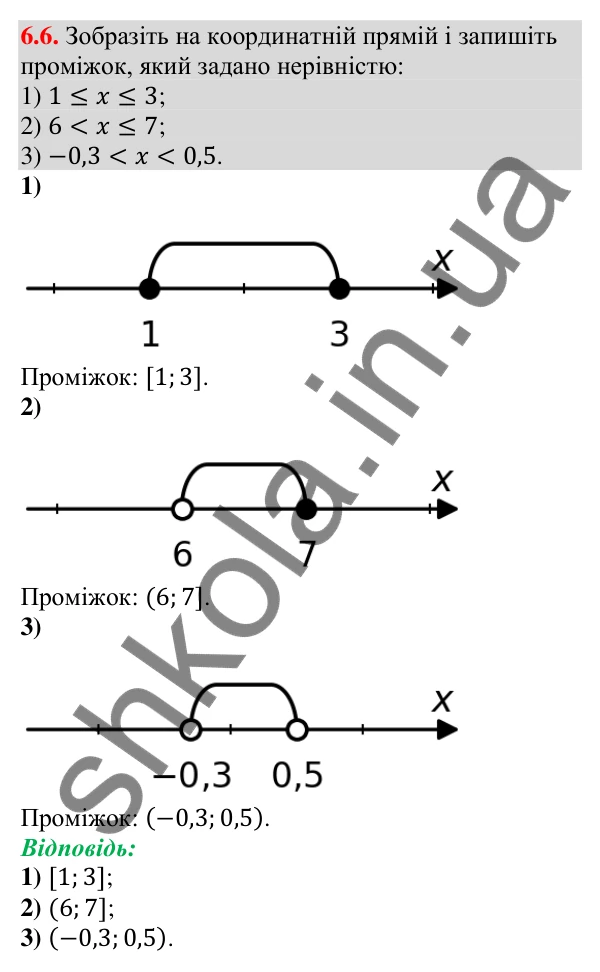 Відповідь до завдання 6.6 (с. 51) з алгебри для 9 класу (Мерзляк, 2026): Системи нерівностей