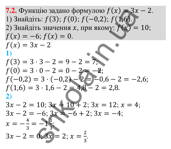 Відповідь до завдання 7.2 (с. 66) з алгебри для 9 класу (Мерзляк, 2026): Повторення та розширення відомостей про функцію